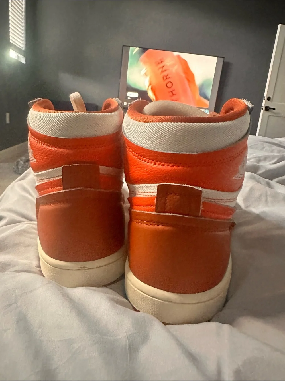 Jordan Kids' High-Top Sneakers in Orange and White